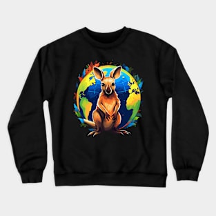 Kangaroo Earth Day Crewneck Sweatshirt